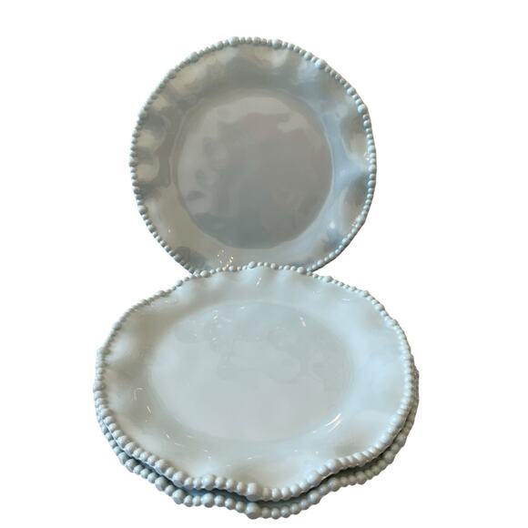 Rachel Ashwell Pastel Blue Pearl Shimmer Melamine Plates 9in Set of 4 New - Picture 3 of 16